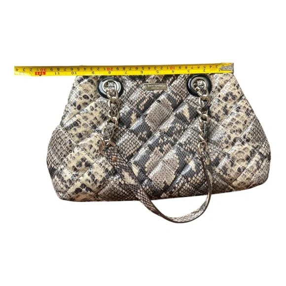 Kate Spade Maryann Quilted Snakeskin Chain Handle Shoulder Bag - Picture 9 of 13